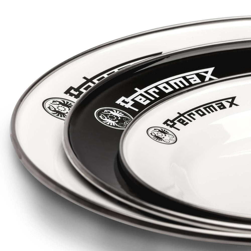 Petromax enamel dinnerware 2-pack, durable plates for home or outdoors