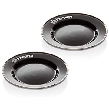 Petromax enamelware plate close-up showing a durable enamel finish for outdoor use