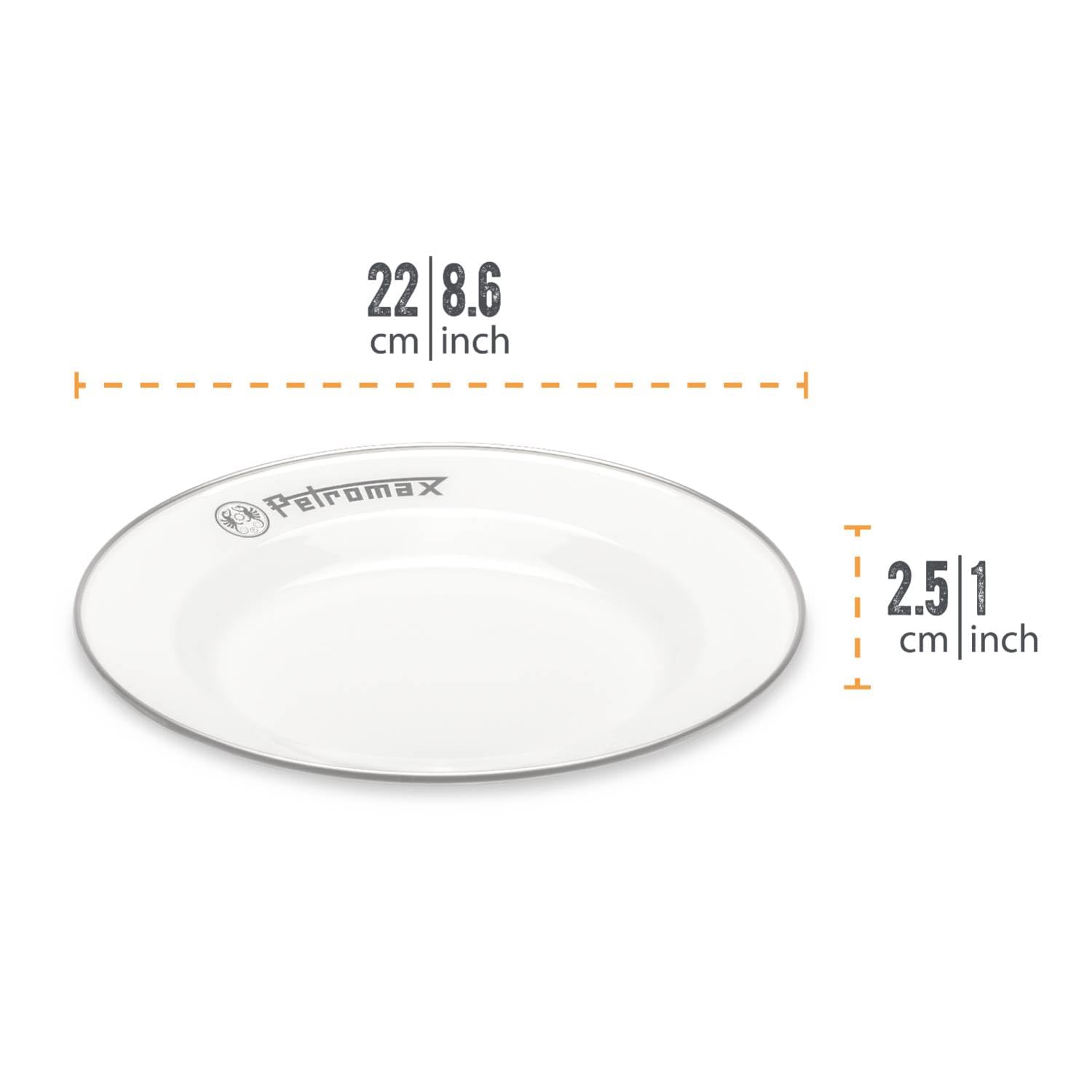Petromax enamel surface close-up showing scratch-resistant finish for outdoor use.
