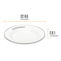 Petromax enamel surface close-up showing scratch-resistant finish for outdoor use.