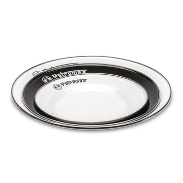 Petromax enamelware plate two-pack ideal for picnic and camp kitchen setups
