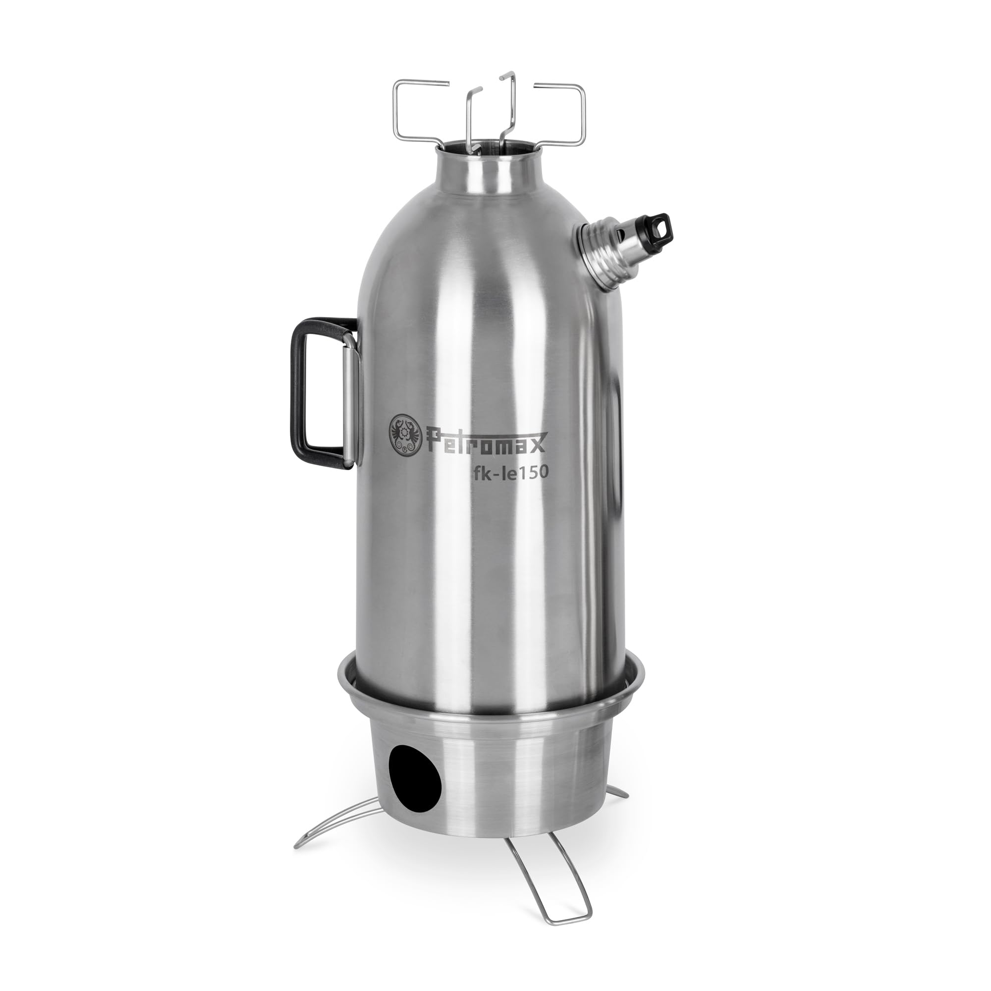 Petromax Fire Kettle on a campfire, ready for a quick boil.