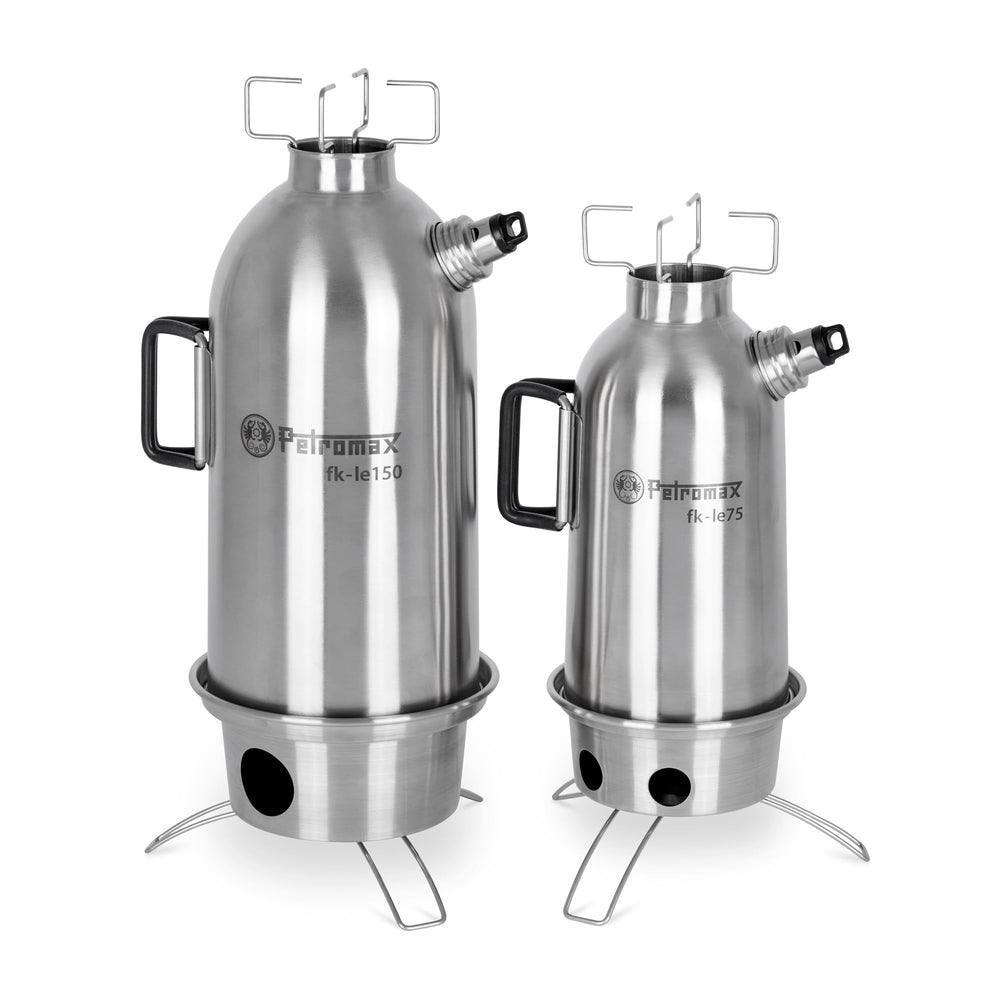 Side view of Petromax Fire Kettle, portable camp stove design.