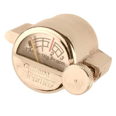 Petromax brass manometer gauge closeup for accurate pressure monitoring on HK lamps