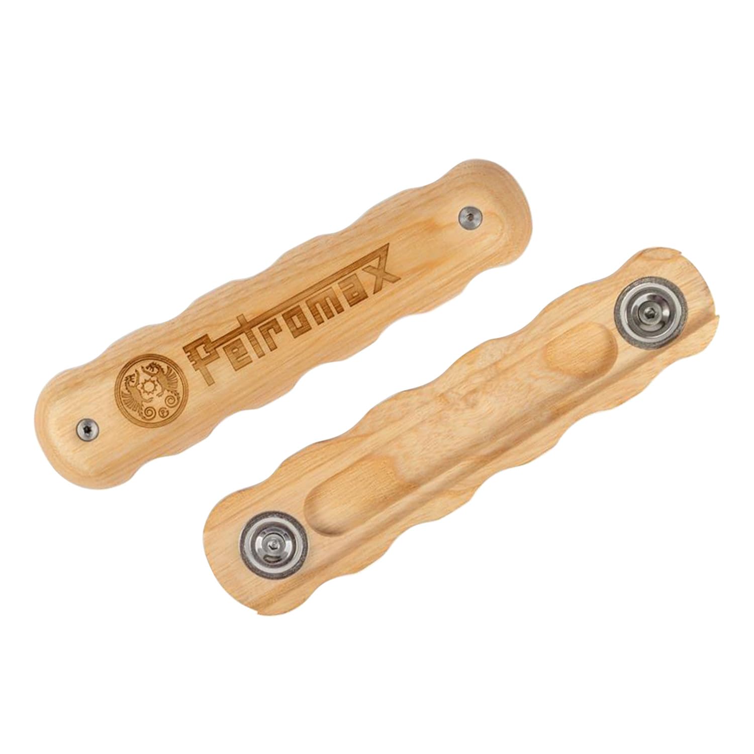 Natural oiled wood stops heat transfer to pan handle for safety