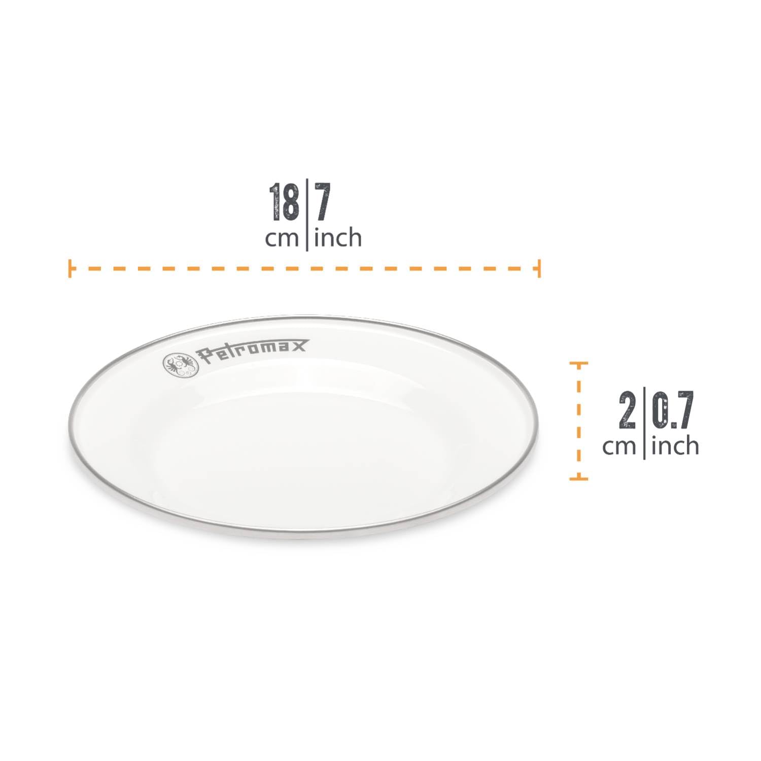 Petromax camping plate set, two lightweight plates for picnics