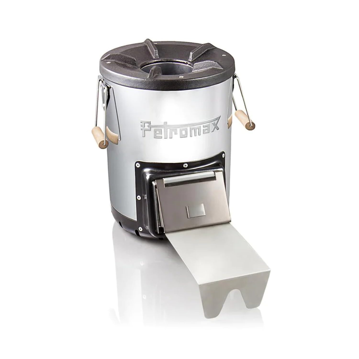 Petromax Rocket Compact Stove starts easily with wood fuel for outdoor cooking