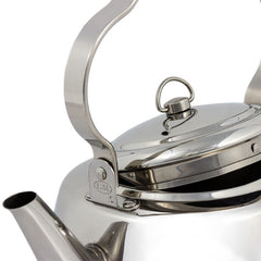 Petromax teakettle bottom with multiple layers ensures even heat distribution.