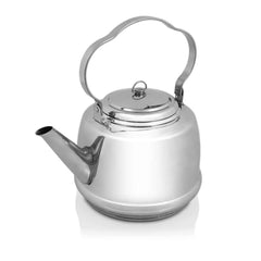 Petromax teakettle over an open flame for fast boiling and outdoor cooking.