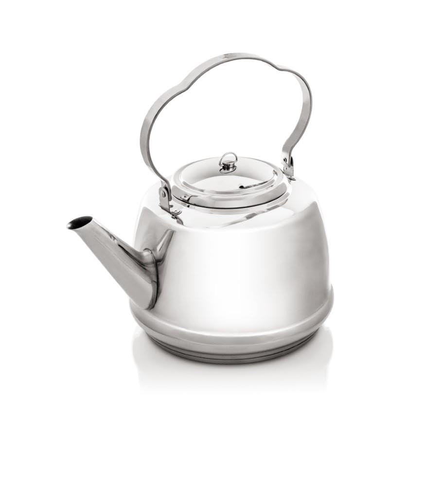Petromax teakettle over an open fire for fast boiling and aroma-rich tea