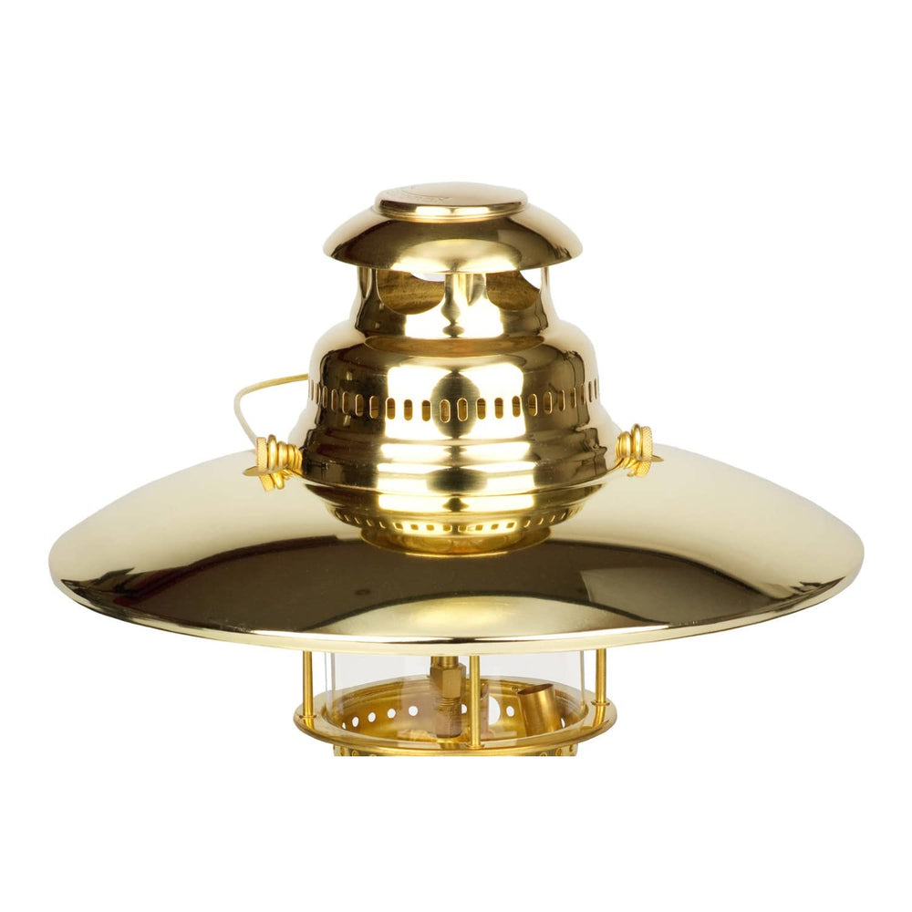 Petromax top reflector directs downward light for wider area coverage.