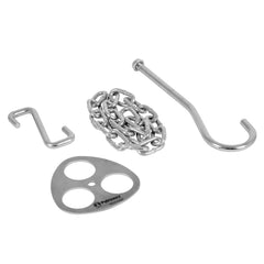Petromax tripod hooks and chain let you hang a Dutch oven over the fire precisely.