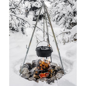 Petromax zinc-plated steel construction for durable camping gear.