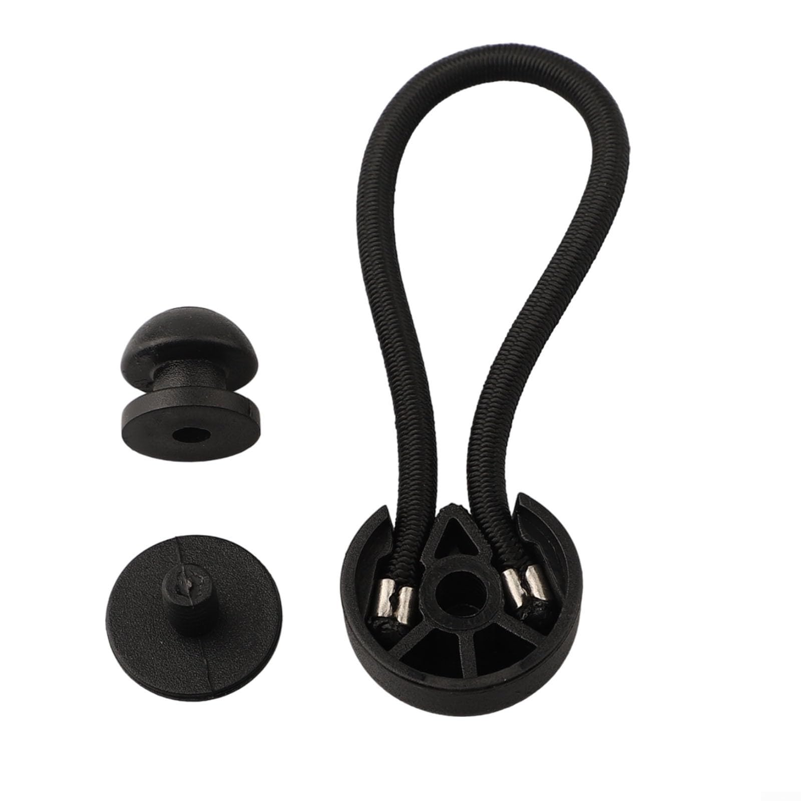 PETSTIBLE bungee clip demonstrates secure grip for gear stability.