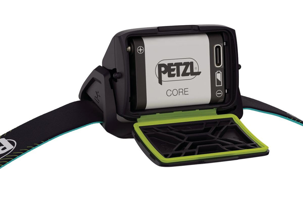 Petzl ACTIK CORE tilt function enables precise up-and-down head aiming.