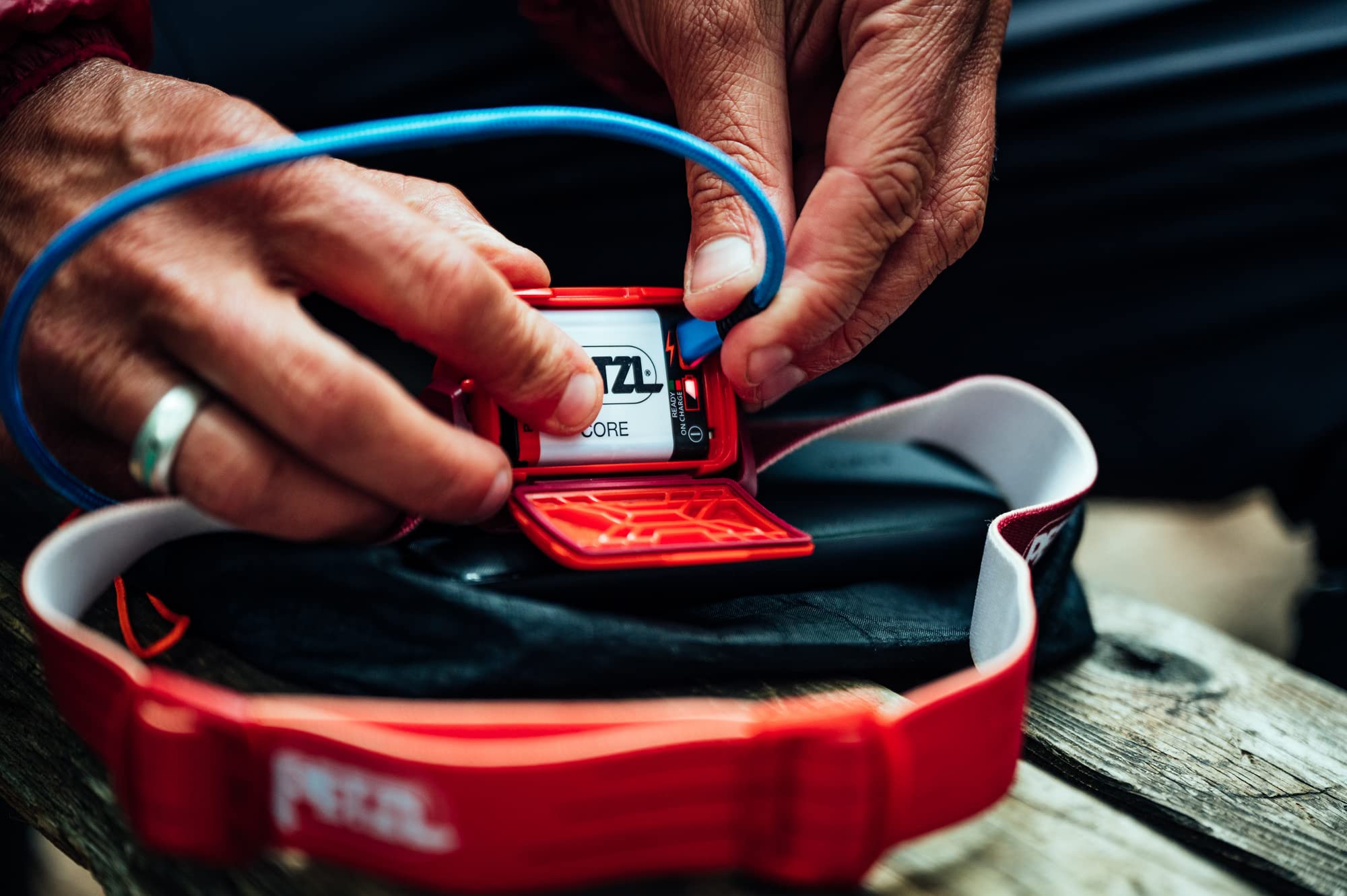 Petzl ACTIK headlamp wide-beam mode enables close-range tasks in low light.