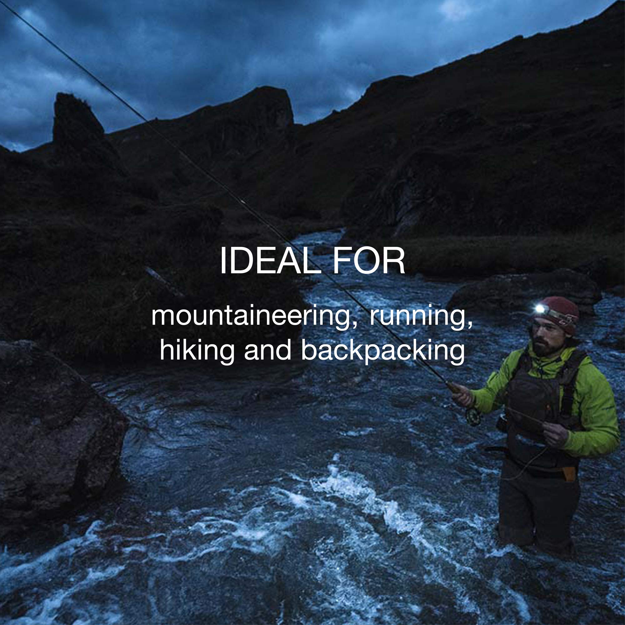 Petzl Actik lamp black brightness levels adapt to activity.