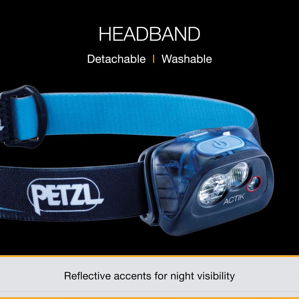 Petzl Actik lamp black lock function prevents accidental activation.