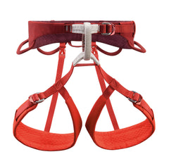 Petzl Adjama front gear loops enable rapid clipping during multi-pitch climbs.