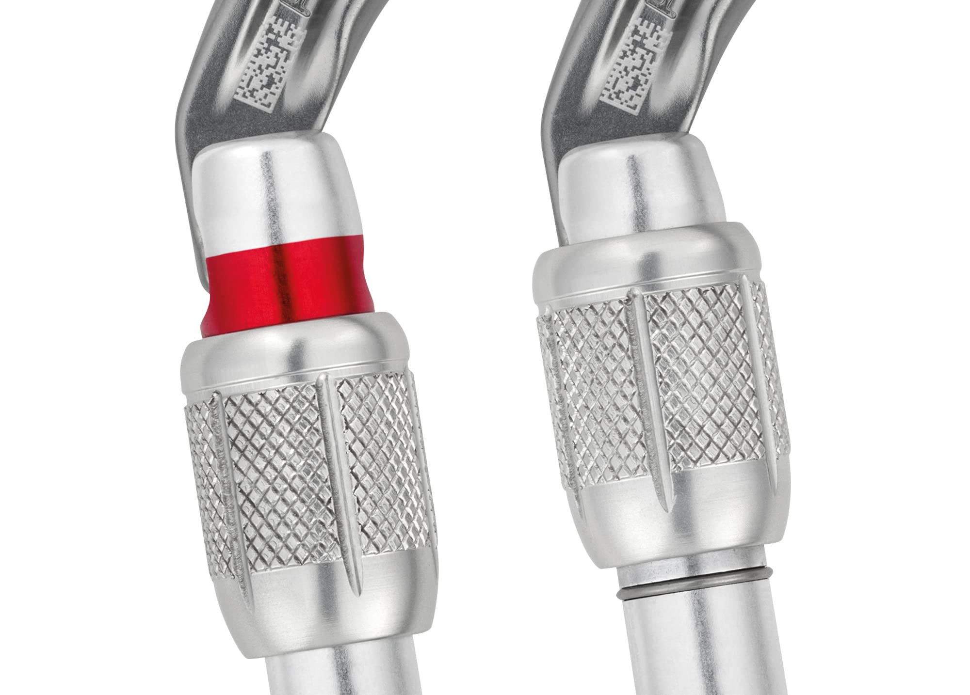 Petzl Am'D with lanyard shows versatile safety connections in action
