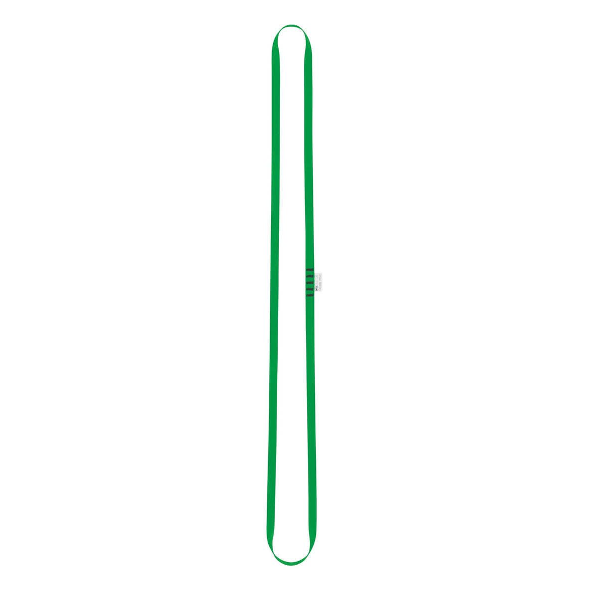 Petzl Anneau open sling green 120 cm side view for anchor setup.