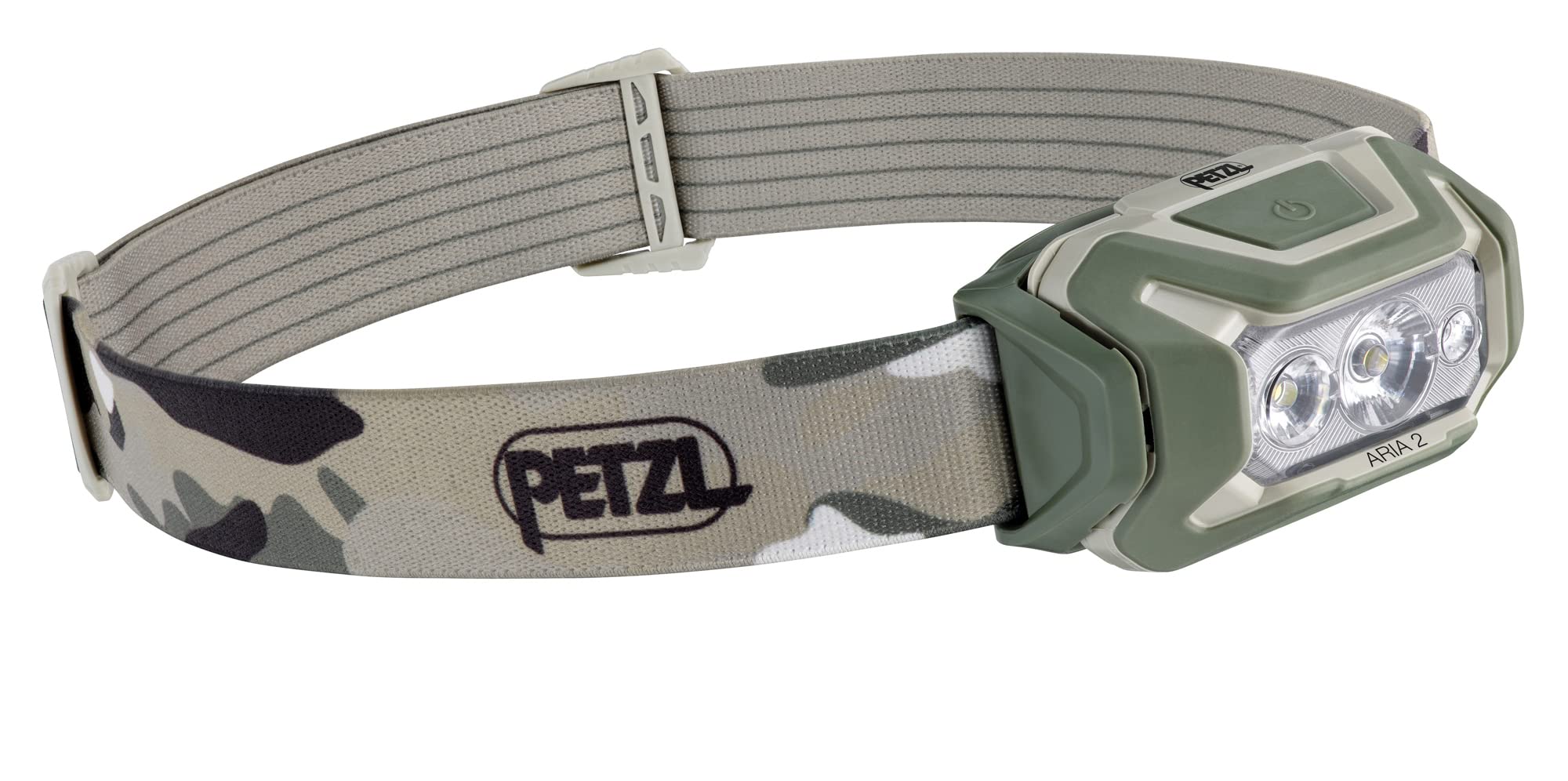 PETZL ARIA 2 RGB front view shows compact headlamp ready for night tasks