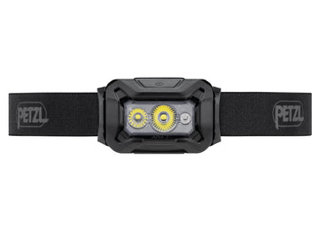 Petzl ARIA 2 RGB headlamp side view shows ergonomic, comfortable wear