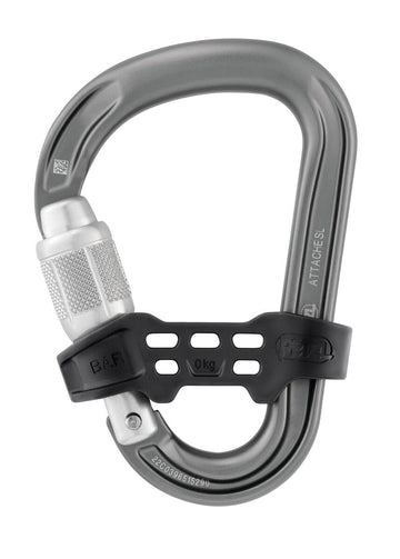 Petzl Attache Bar carabiner gray; versatile belay ready with smooth rope passage.