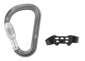 Petzl Attache Bar screw-lock with red indicator for quick safety checks.