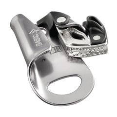 Petzl Basic compact ascender lower hole enables easy carabiner attachment.