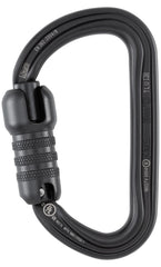 Petzl Bm'D ANSI carabiner in D-shape for secure device connections during ascent