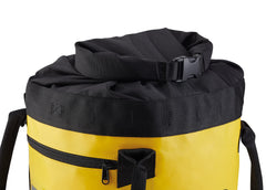 Petzl Bucket rope bag features roll-top closure to seal out dust and moisture.