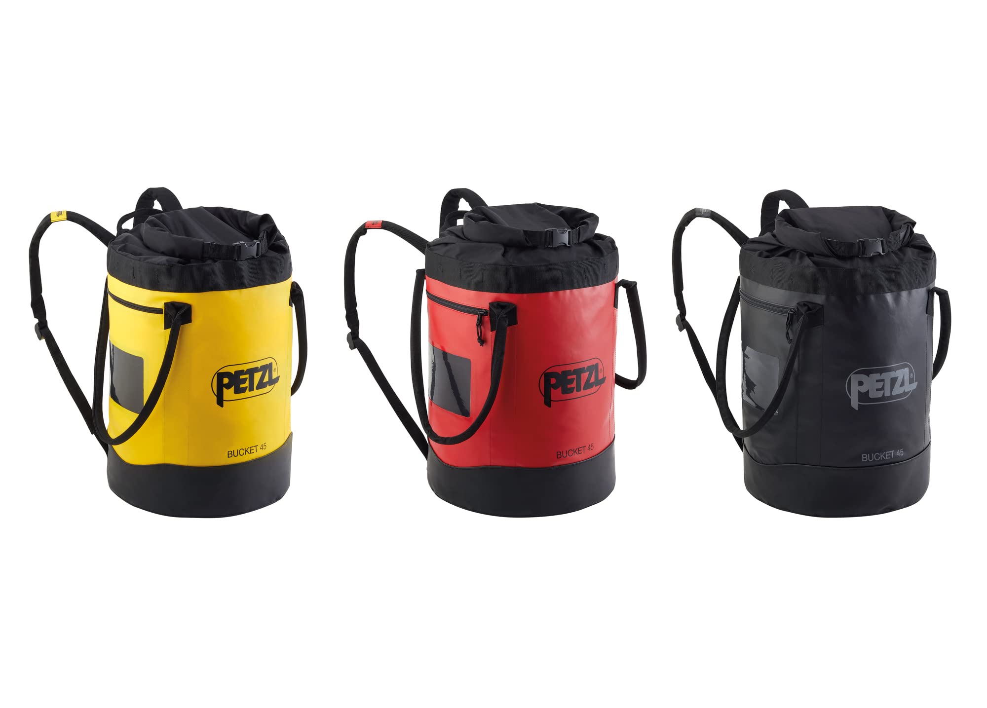 Petzl Bucket Rope Bag holds up to 185 meters of 11 mm rope.