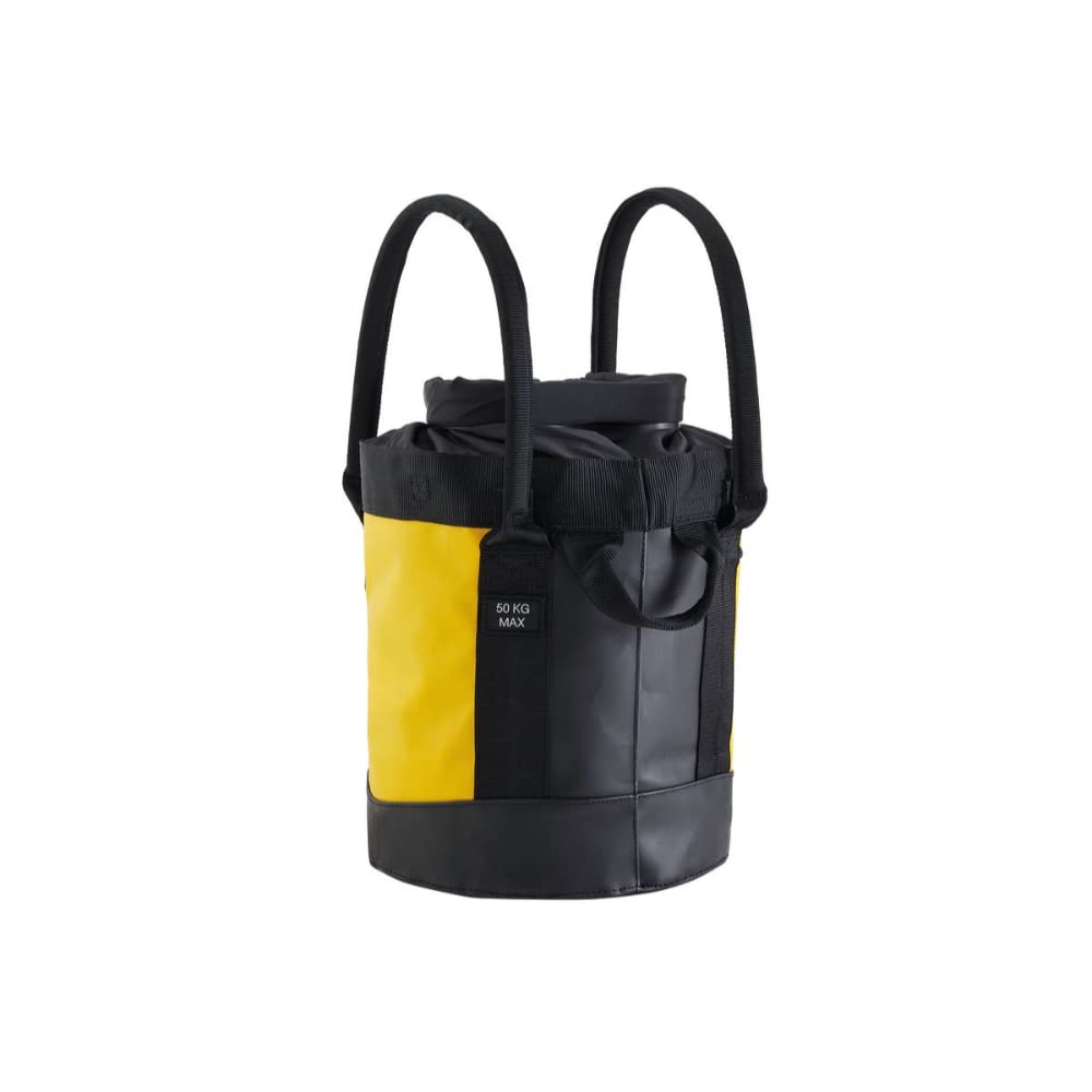Petzl Bucket self-standing design prevents tipping for easy rope feeding.