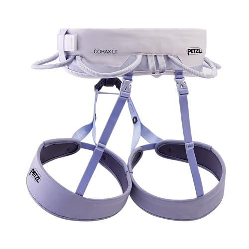 PETZL Corax LT women's harness elastic leg loops offer a comfortable fit for varying thighs.