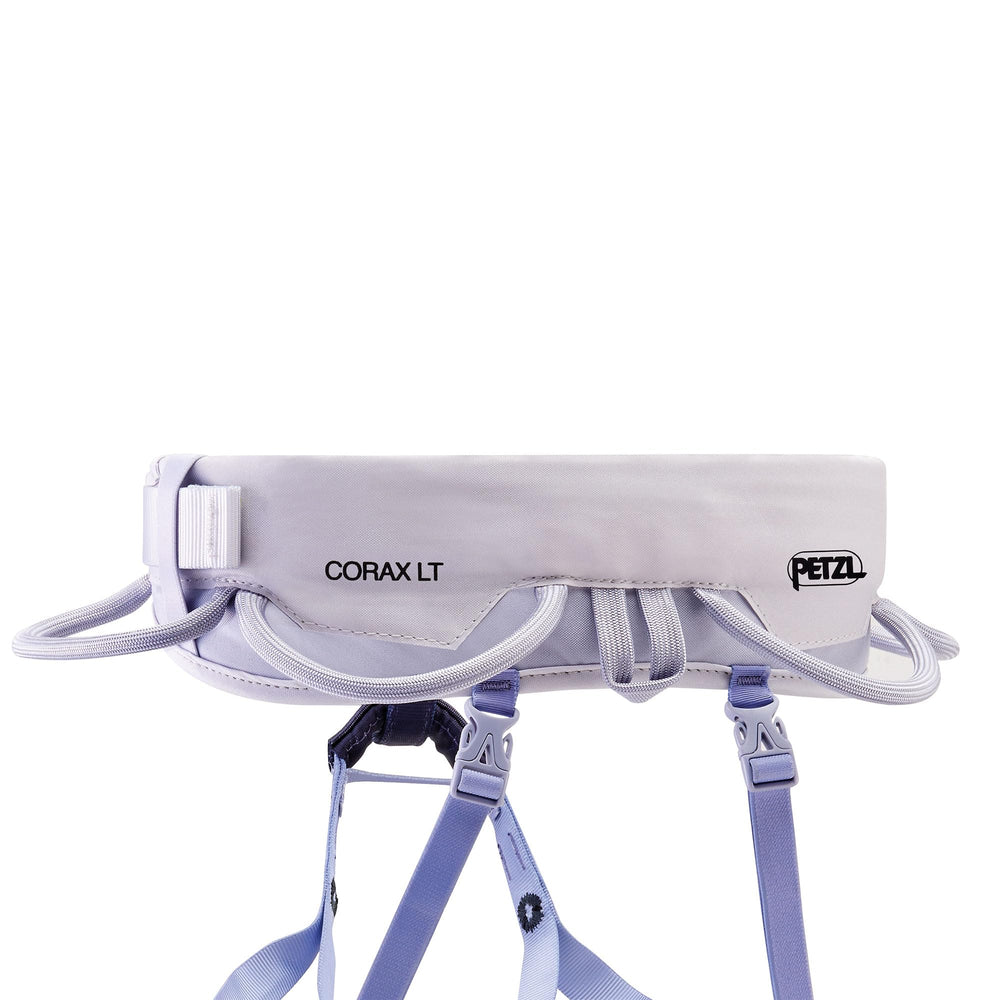 PETZL Corax LT women's harness frame technology distributes weight for even support.
