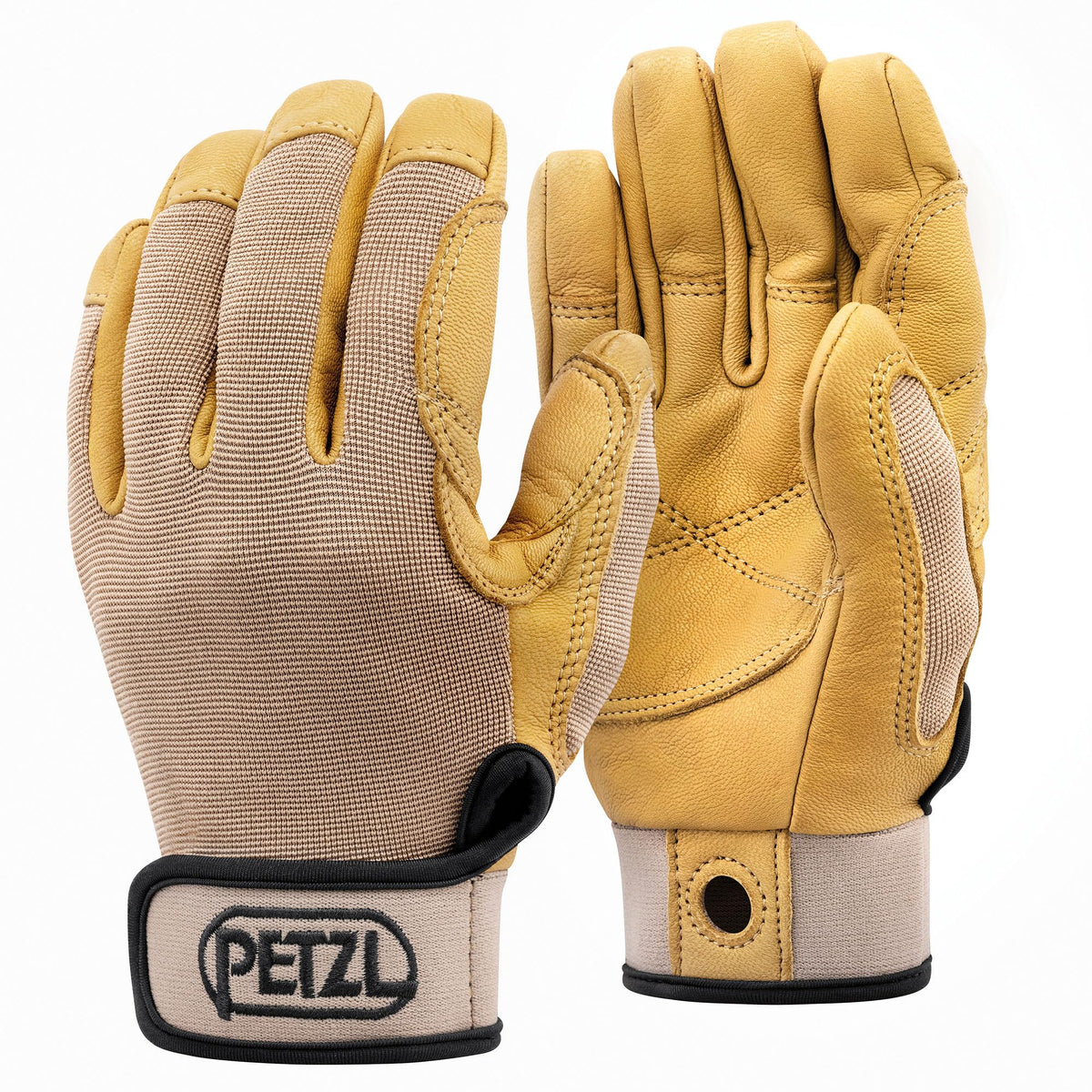 Petzl Cordex gloves leather-palm for durable grip during belay and rope work