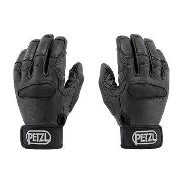 Petzl Cordex Plus back of hand view highlighting abrasion-resistant leather.