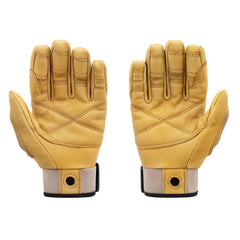Petzl Cordex Plus gloves feature a secure cuff and harness clip for quick attachment.