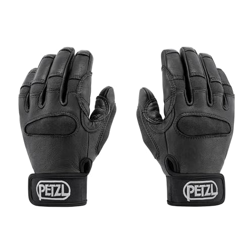 PETZL Cordex Plus gloves cuff view featuring carabiner hole for harness attachment.