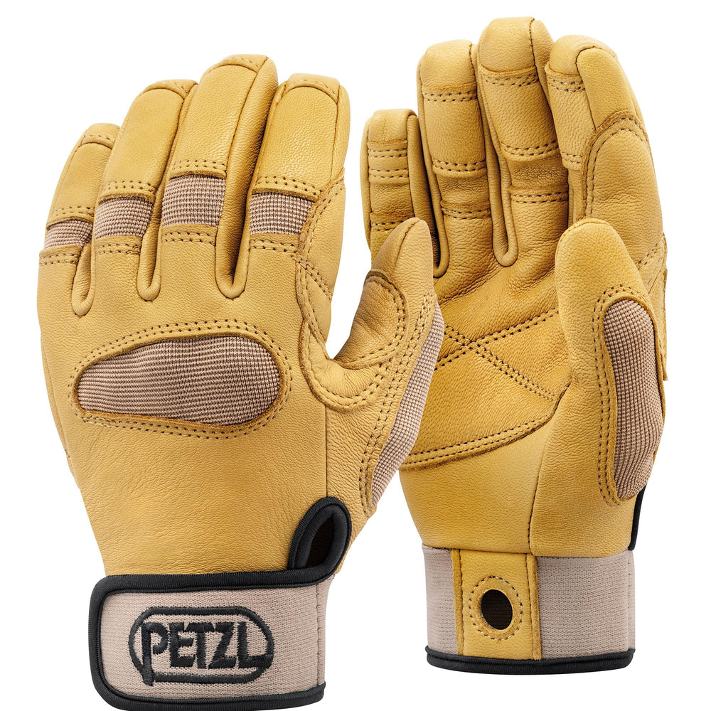 Petzl Cordex Plus gloves with reinforced palm durability for extended belays.