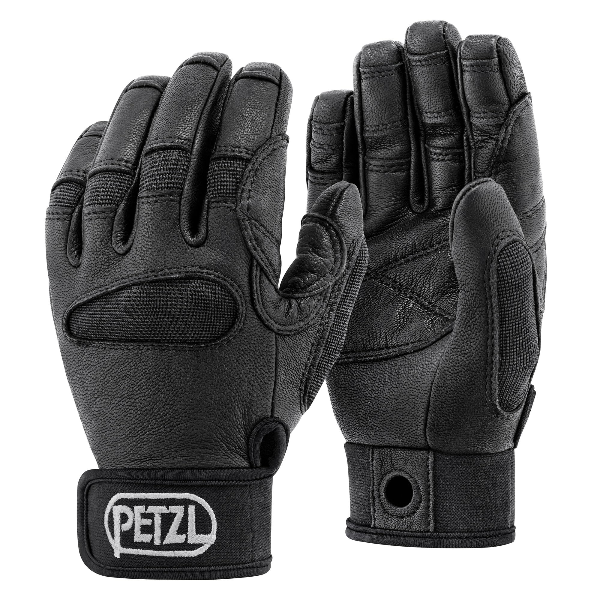 PETZL Cordex Plus gloves palm view highlighting double leather protection for palms.
