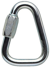 Petzl Delta N 10 triangular screwlink ready for secure anchors.
