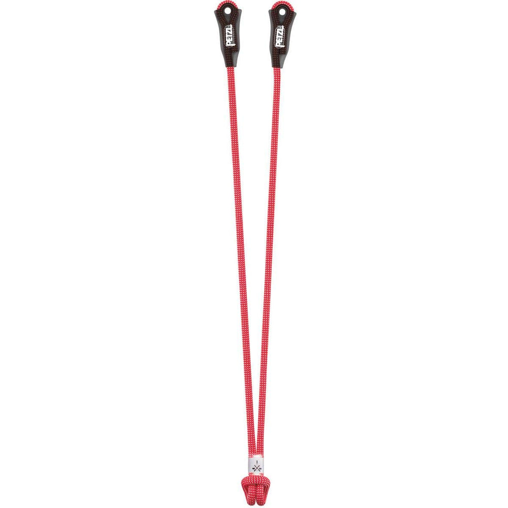 PETZL Dual Canyon Club lanyard shown attached to a harness for secure canyoning progression.