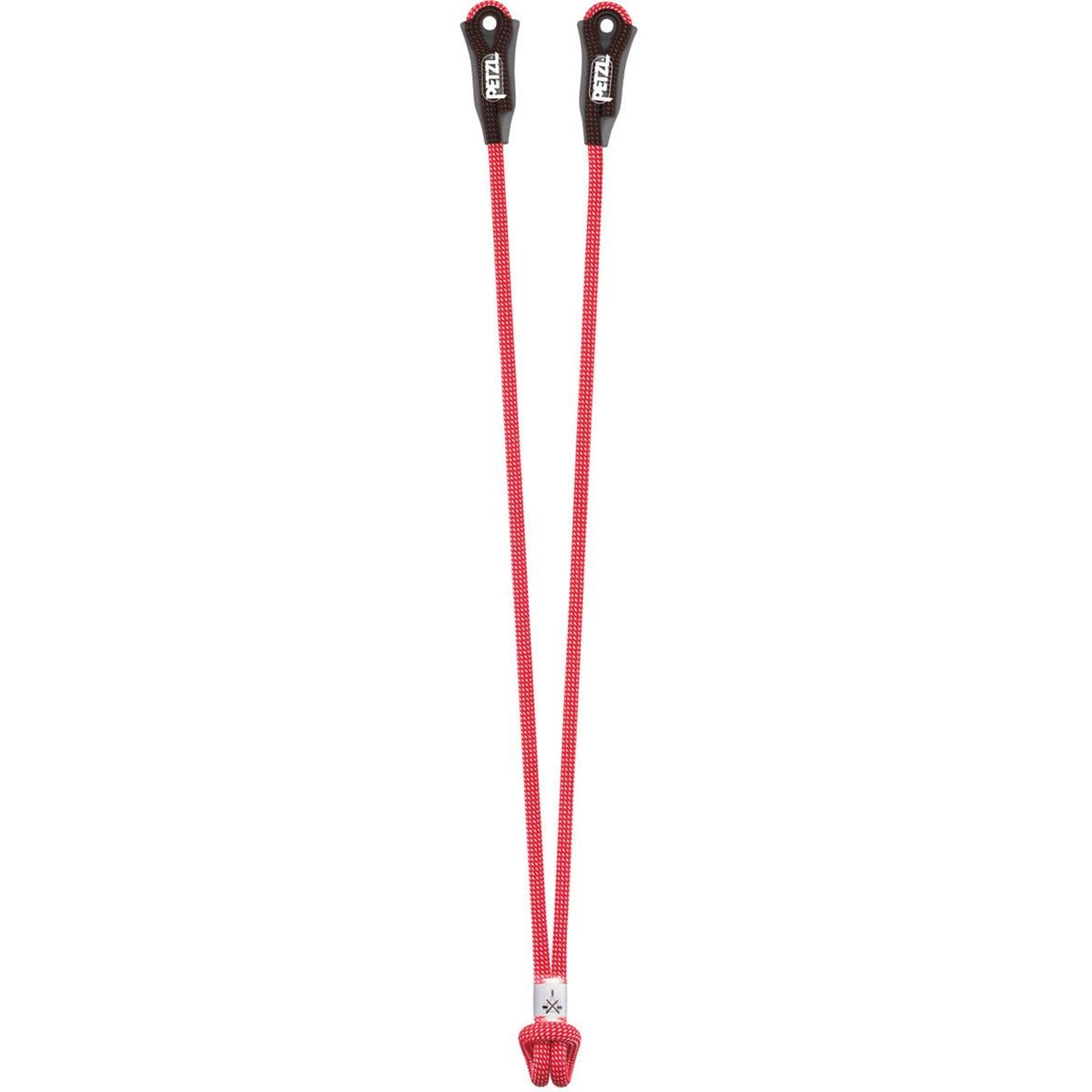PETZL Dual Canyon Club lanyard shown attached to a harness for secure canyoning progression.