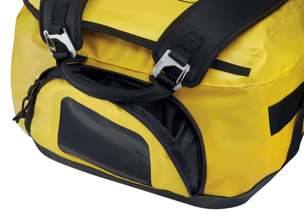 Petzl Duffel 65 inner flap pockets help organize documents and small items.