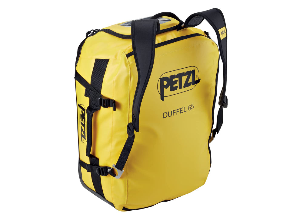 Petzl Duffel 65 TPU tarp material delivers durable, rugged performance.