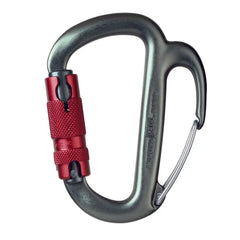 Petzl Freino carabiner with friction spur enhances descent control under heavy loads.