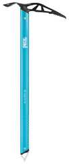 Petzl Glacier ice axe 50cm in light blue, ideal for glacier travel and steady anchoring.