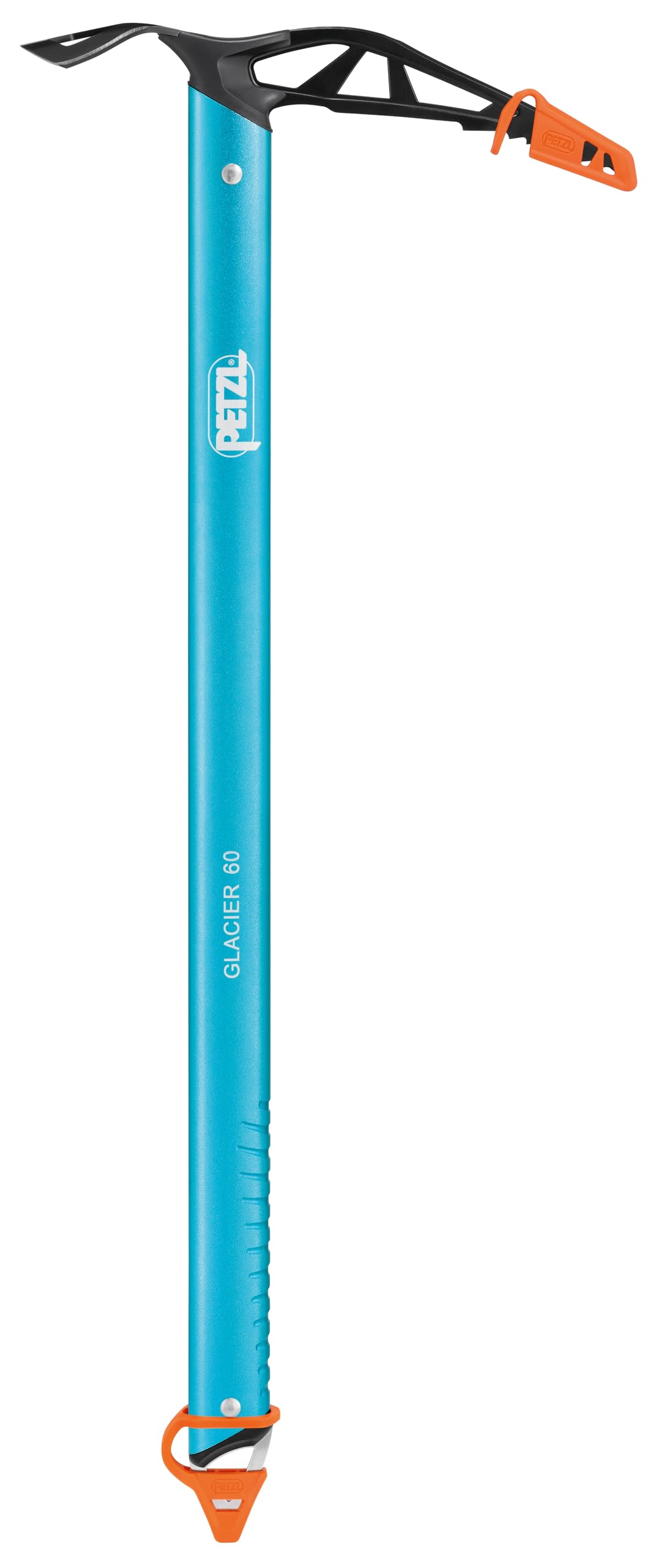 Petzl Glacier ice axe head and pick, tuned for solid penetration in hard ice.